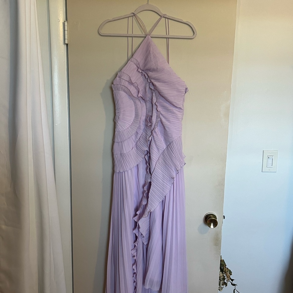 Elegant Lavender Halter Dress